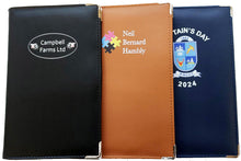 Load image into Gallery viewer, Faux Leather  Scorecard Holder with full colour print from £6.60. Min qty 5.