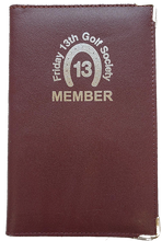Load image into Gallery viewer, Leather Scorecard Holder with a full colour print from £7.35. Min qty 5.