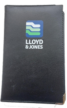 Load image into Gallery viewer, Leather Scorecard Holder with a full colour print from £7.35. Min qty 5.