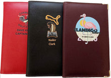 Load image into Gallery viewer, Leather Scorecard Holder with a full colour print from £7.35. Min qty 5.