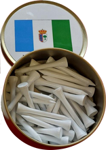 Load image into Gallery viewer, Tin of Tees with 54 mm Plain Tees...from £3.15. Min 10.