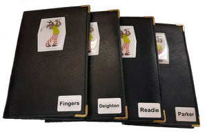 Individual Named Faux Leather Scorecard Holders..from £12.99
