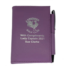 Load image into Gallery viewer, Leather Jacket Notebook With Pen...from £4.90. Min 10.