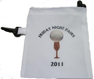 White Drawstring Golf Goody Bag