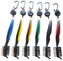 Load image into Gallery viewer, Double sided Club Head Cleaning Brush with retractable cord. Min 5.