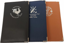 Load image into Gallery viewer, Faux Leather Scorecard Holder foil blocked from £5.97. Min qty 5.