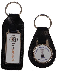 leather keyring from £1.40. Min 10.