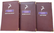 Load image into Gallery viewer, Leather Scorecard Holder with a full colour print from £7.72.  Min qty 5.