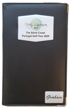 Load image into Gallery viewer, Individual Named Faux Leather Scorecard Holders from £6.90. Min qty 5.