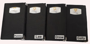 Individual Named Faux Leather Scorecard Holders..from £12.99