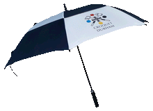 Load image into Gallery viewer, Gleneagles Automatic Vented Umbrella printedfull colour on white panels. As low as £18.99. Min Qty 1.