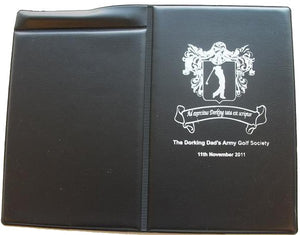 PVC Golf Score Card Holder Foil Blocked Logo or Crest