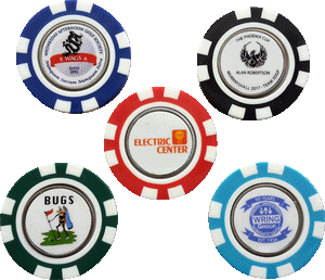 Casino Chip with Removable Golf Ball Marker